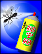 Bug B Gon spray can on an ant.